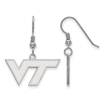Sterlingsilber Rhodiniert Logoart Virginia Tech V T Klein Hängend Draht Ohrringe