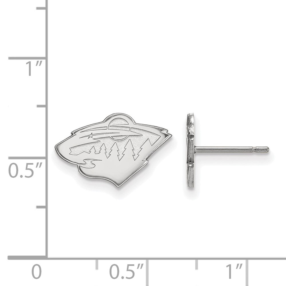 Sterlingsilber Rhodiniert Nhl Logoart Minnesota Wild Extra Klein Ohrstecker