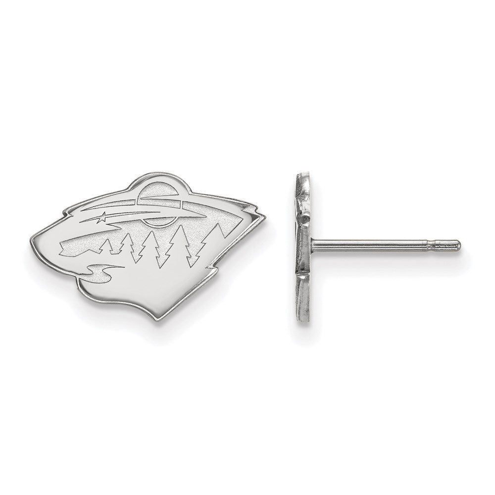 Sterlingsilber Rhodiniert Nhl Logoart Minnesota Wild Extra Klein Ohrstecker