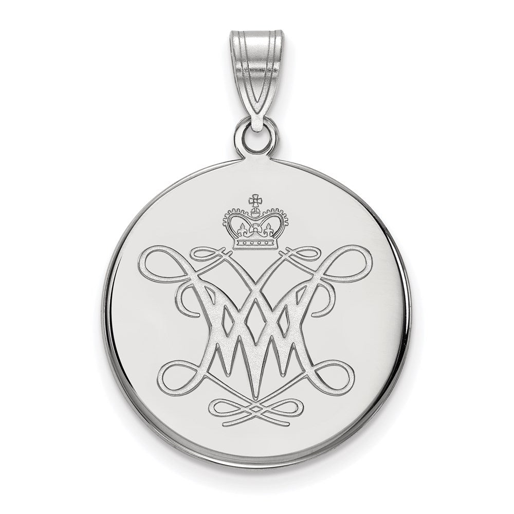 Sterlingsilber Rhodiniert Logoart College Of William und Mary Groß Plättchen Anhänger