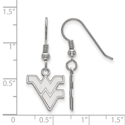 Sterlingsilber Rhodiniert Logoart West Virginia University W V Klein Hängend Draht Ohrringe