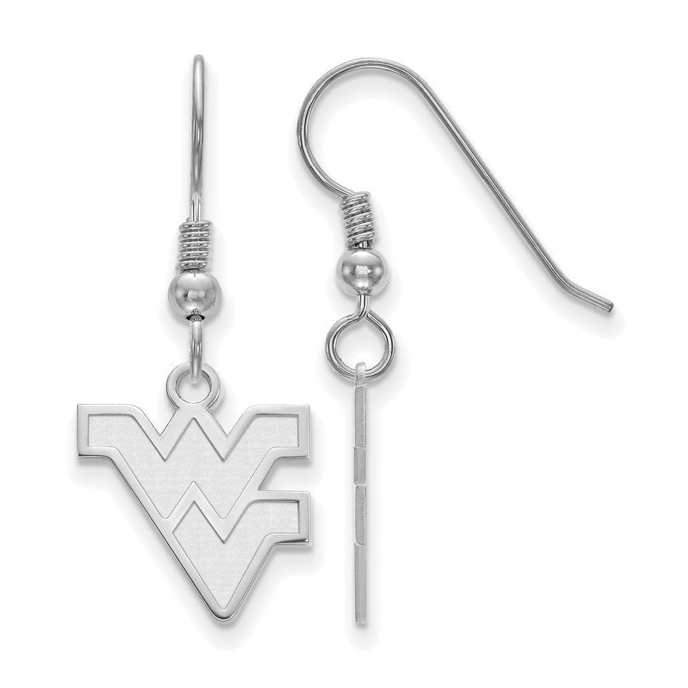 Sterlingsilber Rhodiniert Logoart West Virginia University W V Klein Hängend Draht Ohrringe