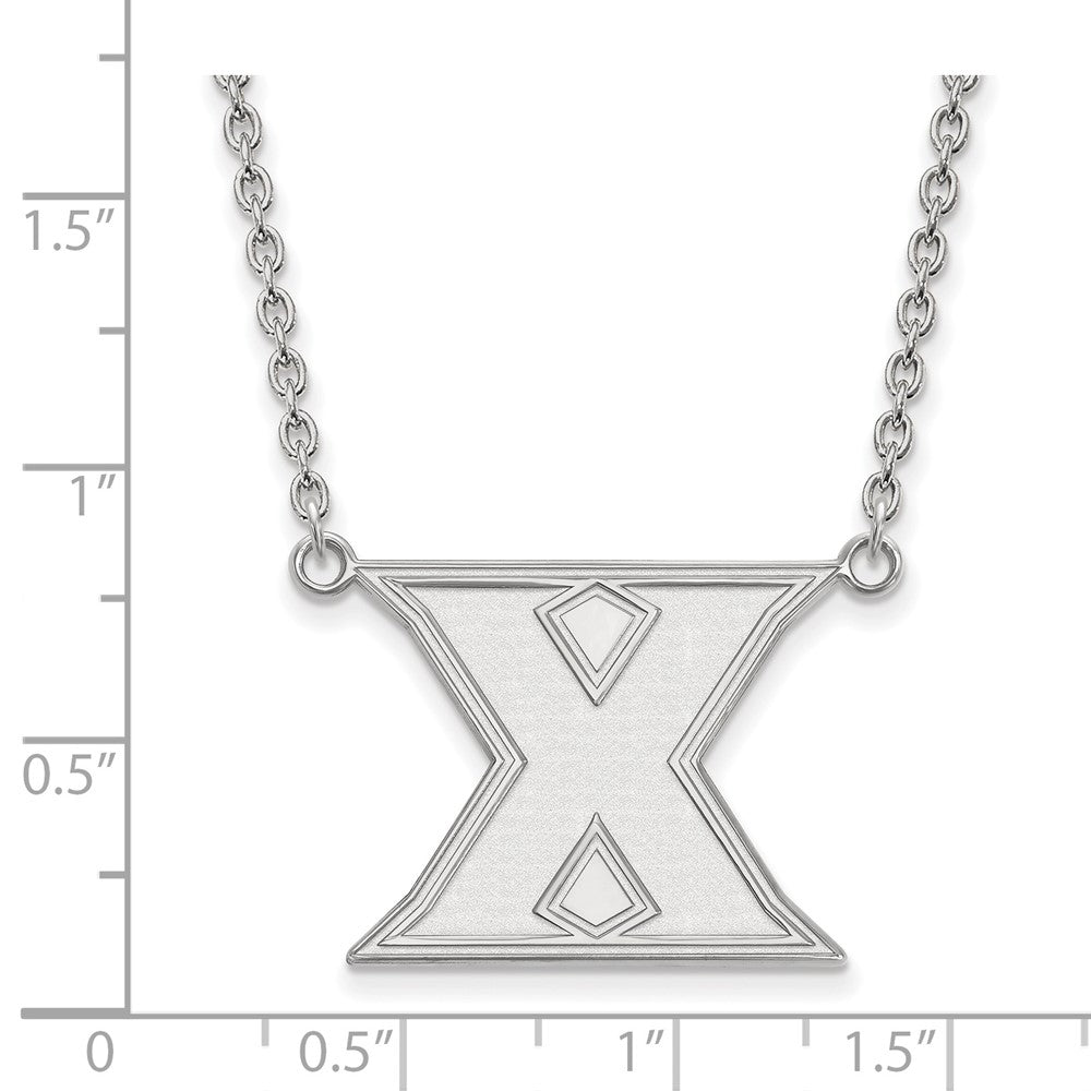 Sterlingsilber Rhodiniert Logoart Xavier University Buchstabe X Groß Anhänger 18 Zoll Halskette