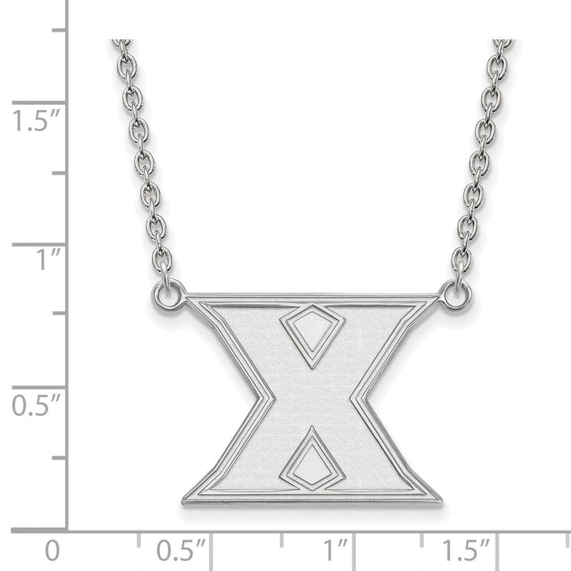 Sterlingsilber Rhodiniert Logoart Xavier University Buchstabe X Groß Anhänger 18 Zoll Halskette