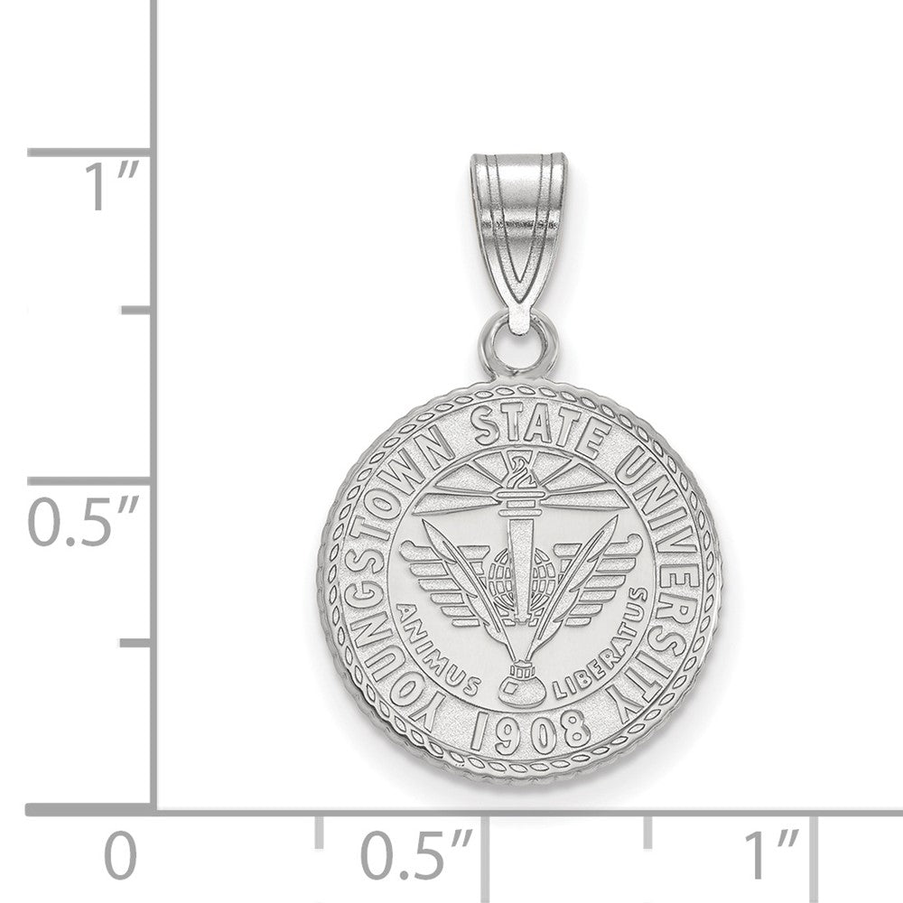 Sterlingsilber Rhodiniert Logoart Youngstown State University Mittel Wappen Anhänger