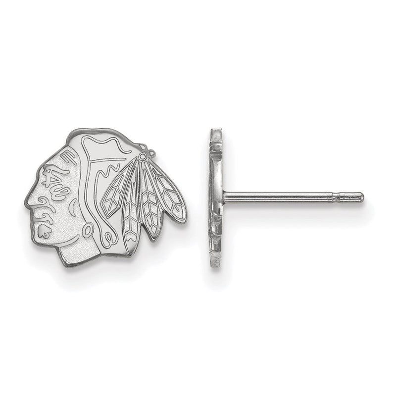 Sterlingsilber Rhodiniert Nhl Logoart Chicago Blackhawks Extra Klein Ohrstecker