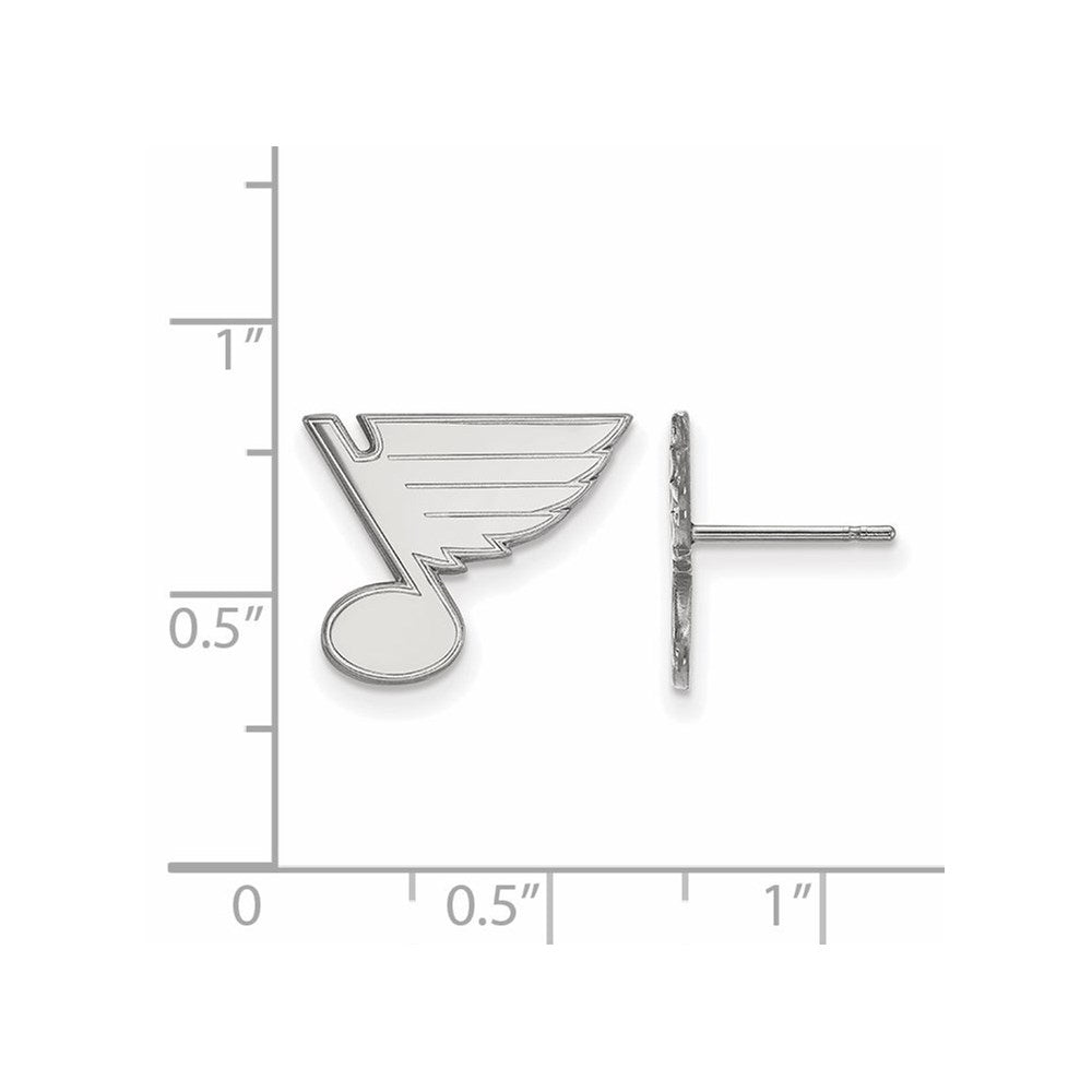 10K Weißgold Nhl Logoart St. Louis Blues Klein Ohrstecker