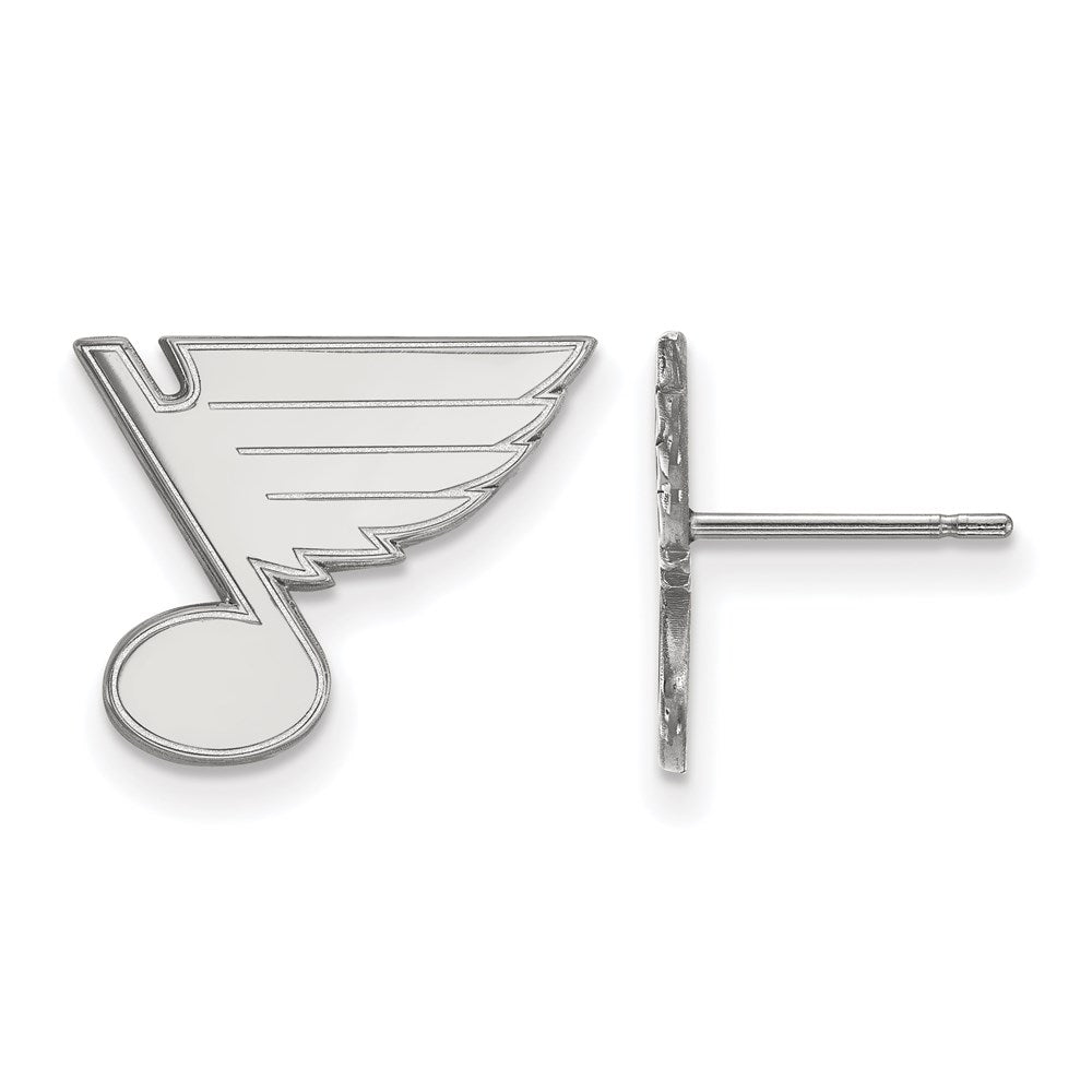 10K Weißgold Nhl Logoart St. Louis Blues Klein Ohrstecker