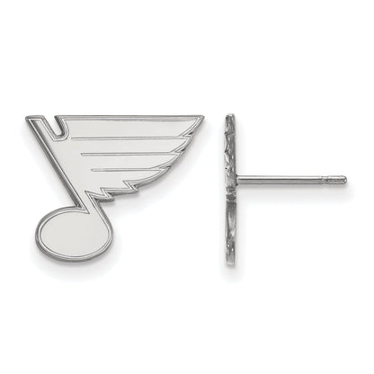 Sterlingsilber Rhodiniert Nhl Logoart St. Louis Blues Klein Ohrstecker