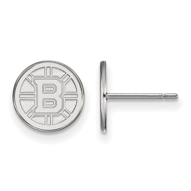 Sterlingsilber Rhodiniert Nhl Logoart Boston Bruins Extra Klein Ohrstecker