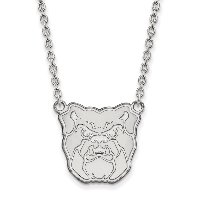 10K Weißgold Logoart Butler University Bulldog Groß Anhänger 18 Zoll Halskette