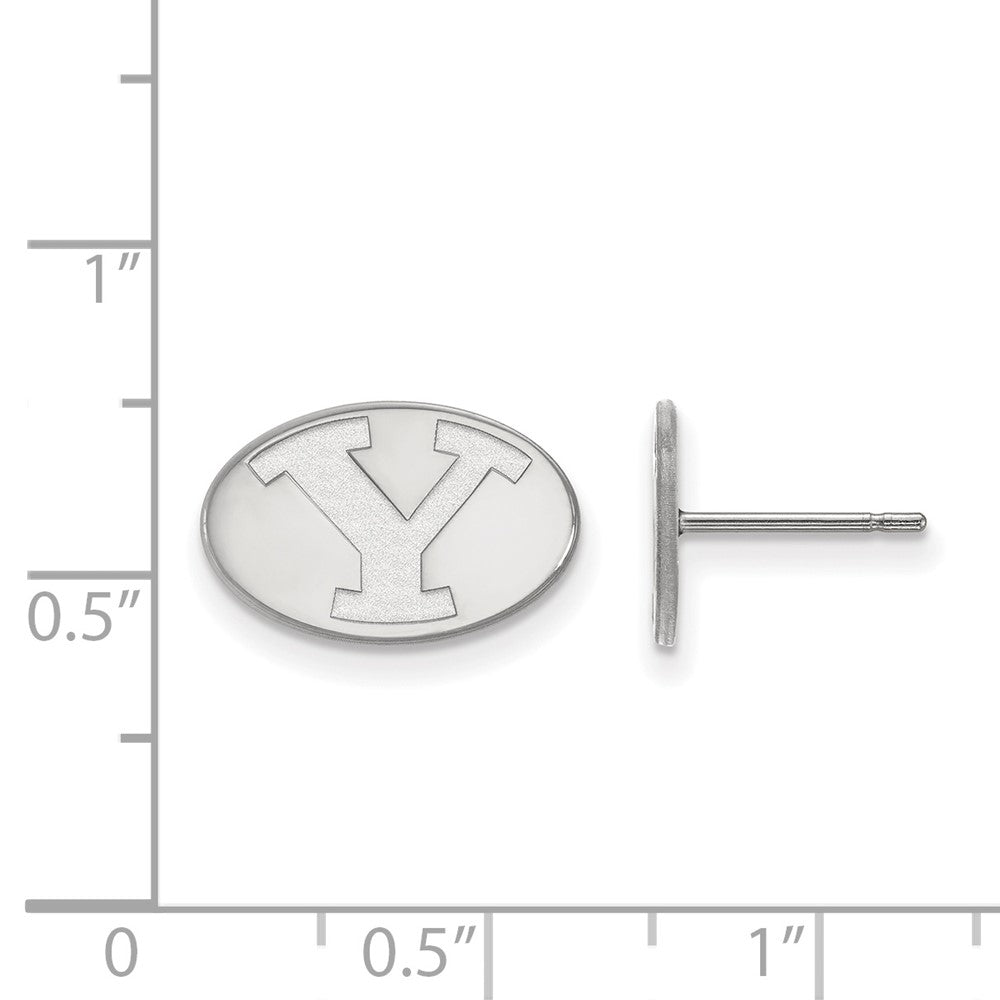 Sterlingsilber Rhodiniert Logoart Brigham Young University Buchstabe Y Extra Klein Ohrstecker