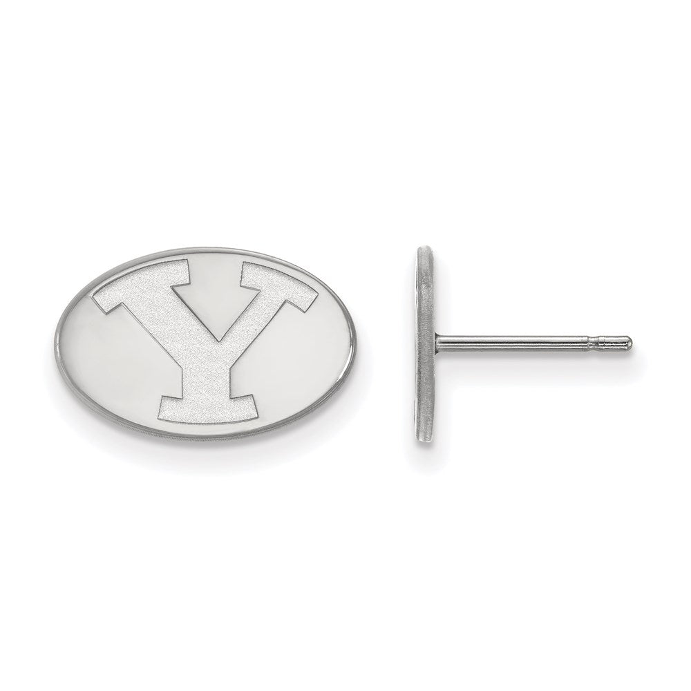 Sterlingsilber Rhodiniert Logoart Brigham Young University Buchstabe Y Extra Klein Ohrstecker
