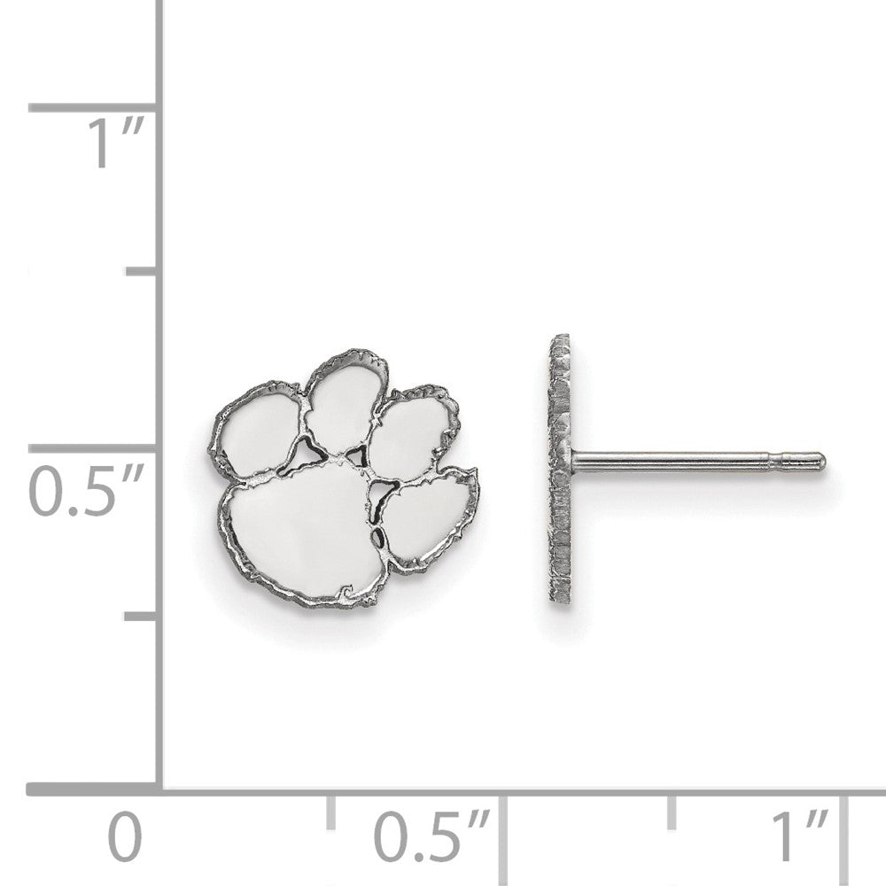 Sterlingsilber Rhodiniert Logoart Clemson University Tiger Paw Extra Klein Ohrstecker