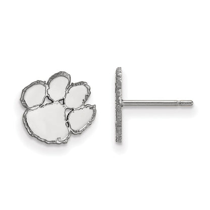 Sterlingsilber Rhodiniert Logoart Clemson University Tiger Paw Extra Klein Ohrstecker