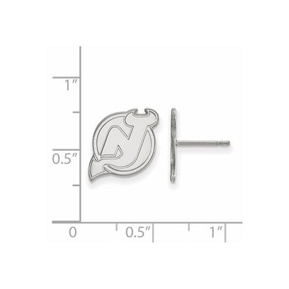 Sterlingsilber Rhodiniert Nhl Logoart New Trikot Devils Klein Ohrstecker