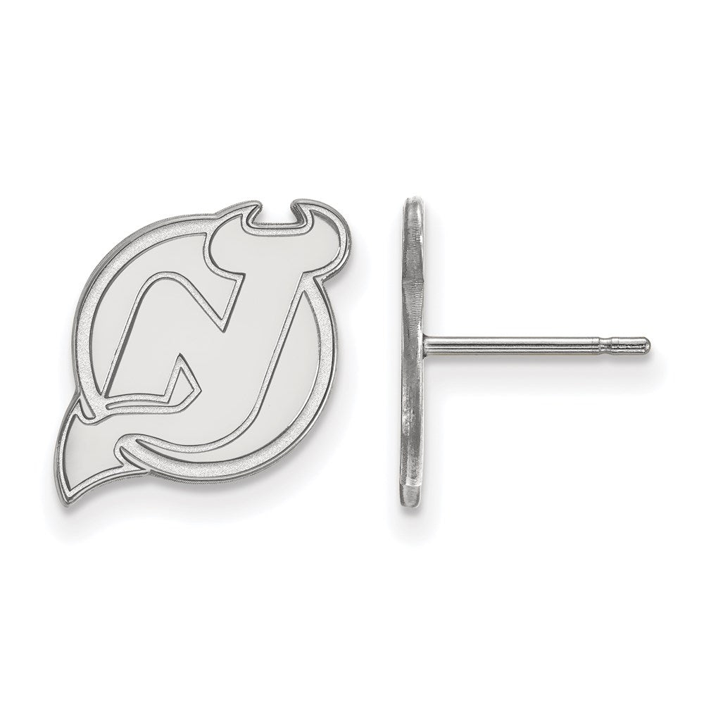 Sterlingsilber Rhodiniert Nhl Logoart New Trikot Devils Klein Ohrstecker