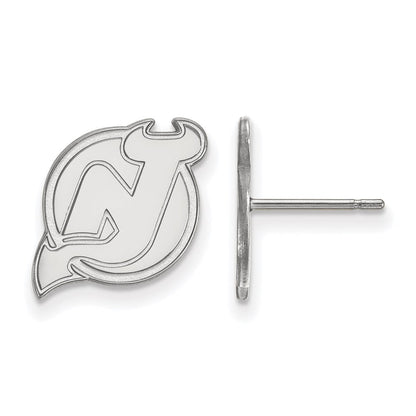 Sterlingsilber Rhodiniert Nhl Logoart New Trikot Devils Klein Ohrstecker