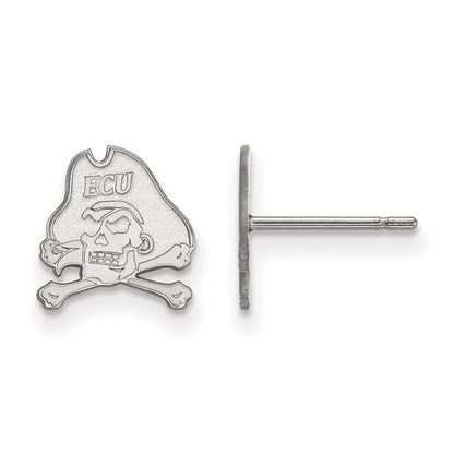 Sterlingsilber Rhodiniert Logoart Ost Carolina University Pirat Extra Klein Ohrstecker