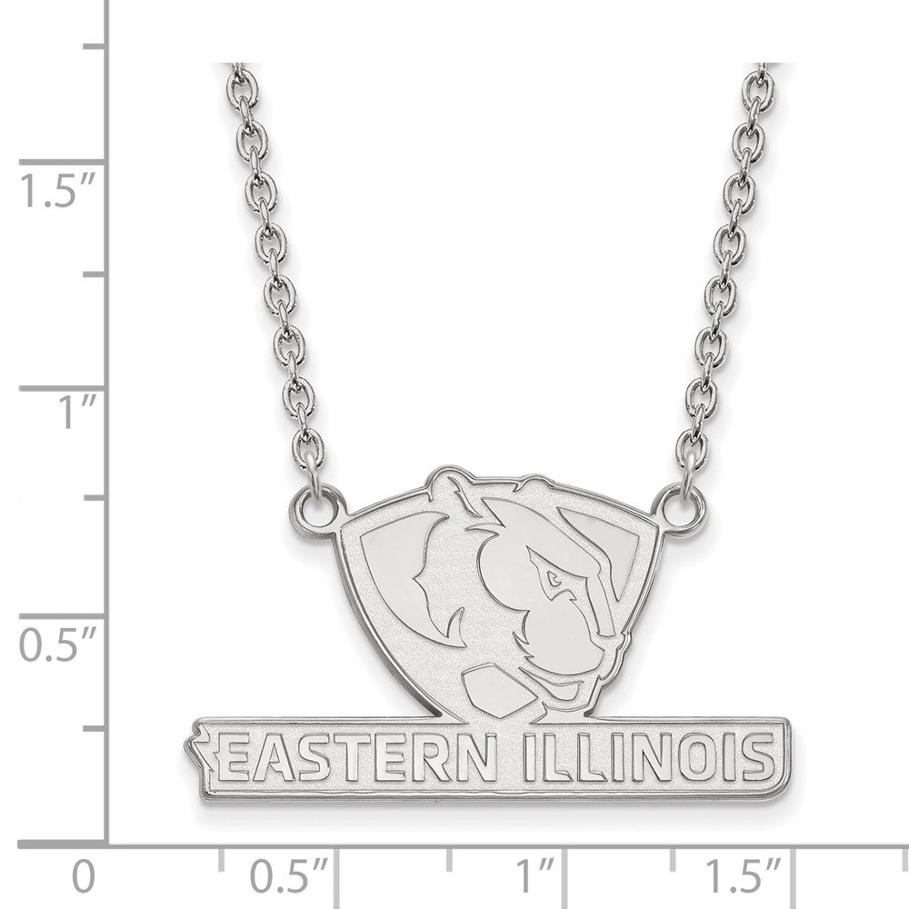 Sterlingsilber Rhodiniert Logoart Eastern Illinois University Groß Anhänger 18 Zoll Halskette
