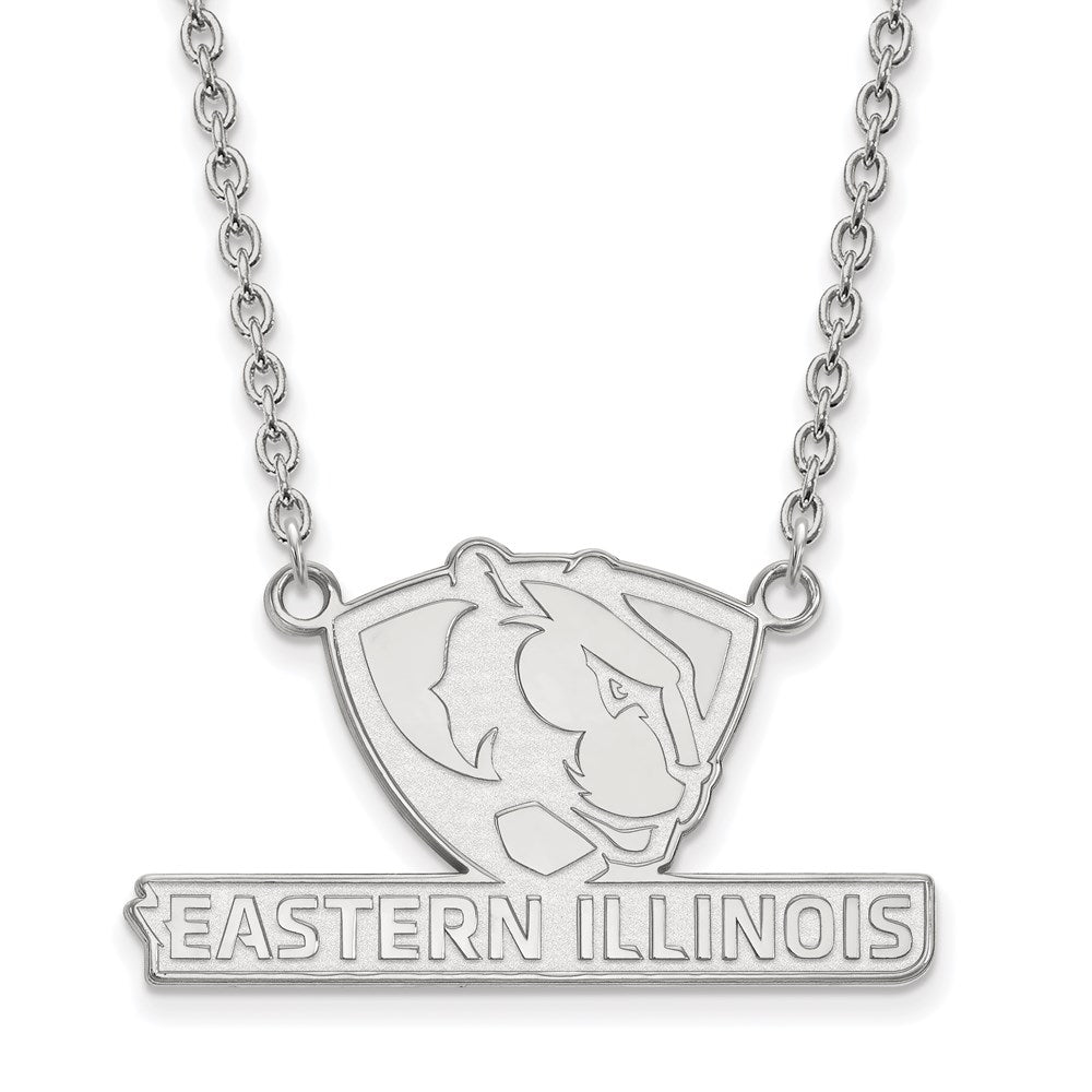 Sterlingsilber Rhodiniert Logoart Eastern Illinois University Groß Anhänger 18 Zoll Halskette