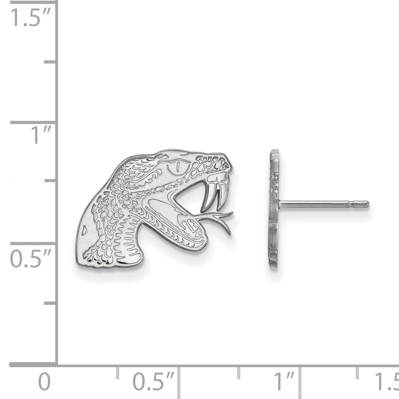 10K Weißgold Logoart Florida A und M University Rattler Klein Ohrstecker