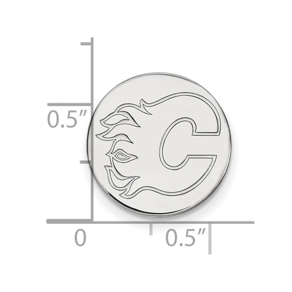 14K Weißgold Nhl Logoart Calgary Flames Anstecknadel