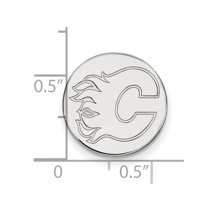 14K Weißgold Nhl Logoart Calgary Flames Anstecknadel