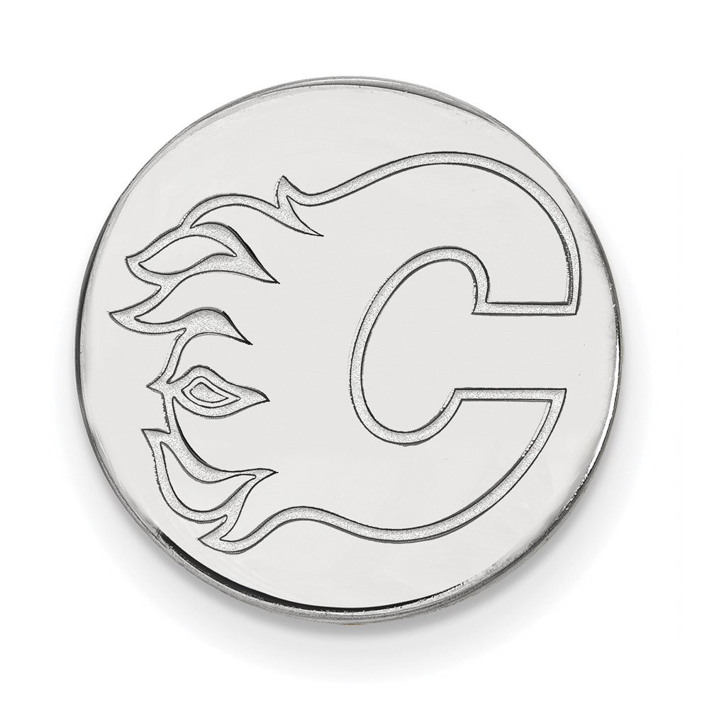 14K Weißgold Nhl Logoart Calgary Flames Anstecknadel