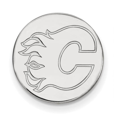 14K Weißgold Nhl Logoart Calgary Flames Anstecknadel