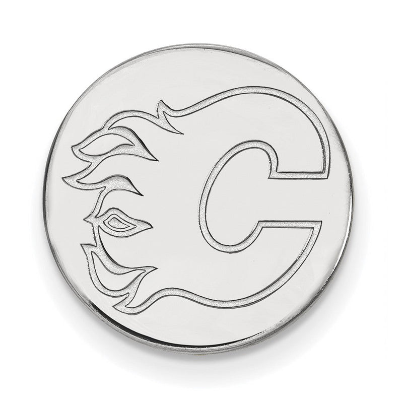 Sterlingsilber Rhodiniert Nhl Logoart Calgary Flames Anstecknadel