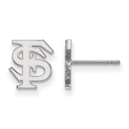 10K Weißgold Logoart Florida State University F S Extra Klein Ohrstecker