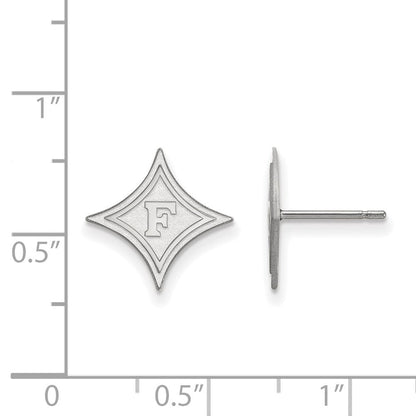 10K Weißgold Logoart Furman University Klein Ohrstecker