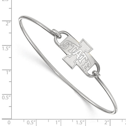 Sterlingsilber Rhodiniert Logoart Iowa State University Mittel Mittig 7 Zoll Draht Armreif