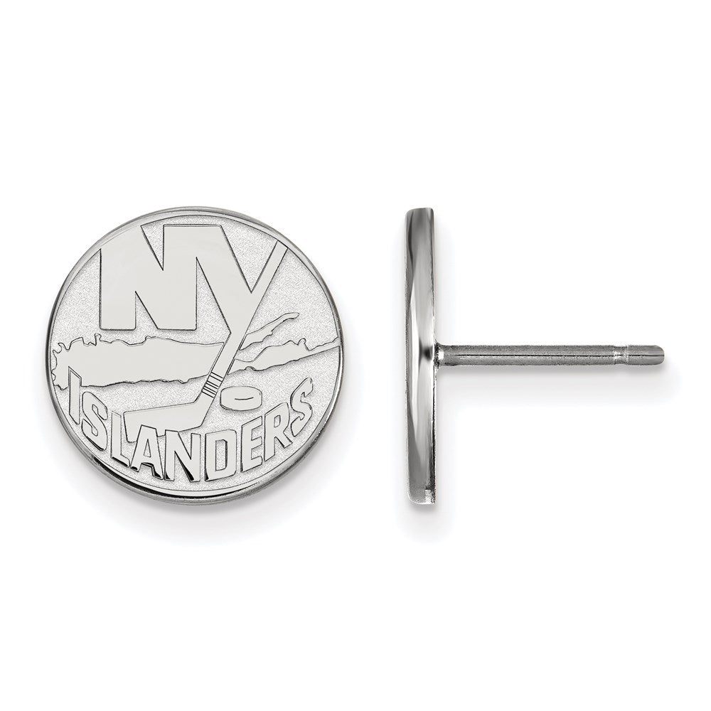 14K Weißgold Nhl Logoart New York Islanders Klein Ohrstecker