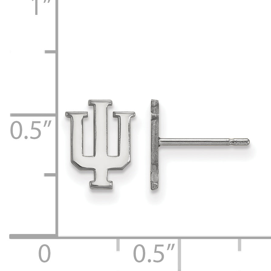 10K Weißgold Logoart Indiana University I U Extra Klein Ohrstecker