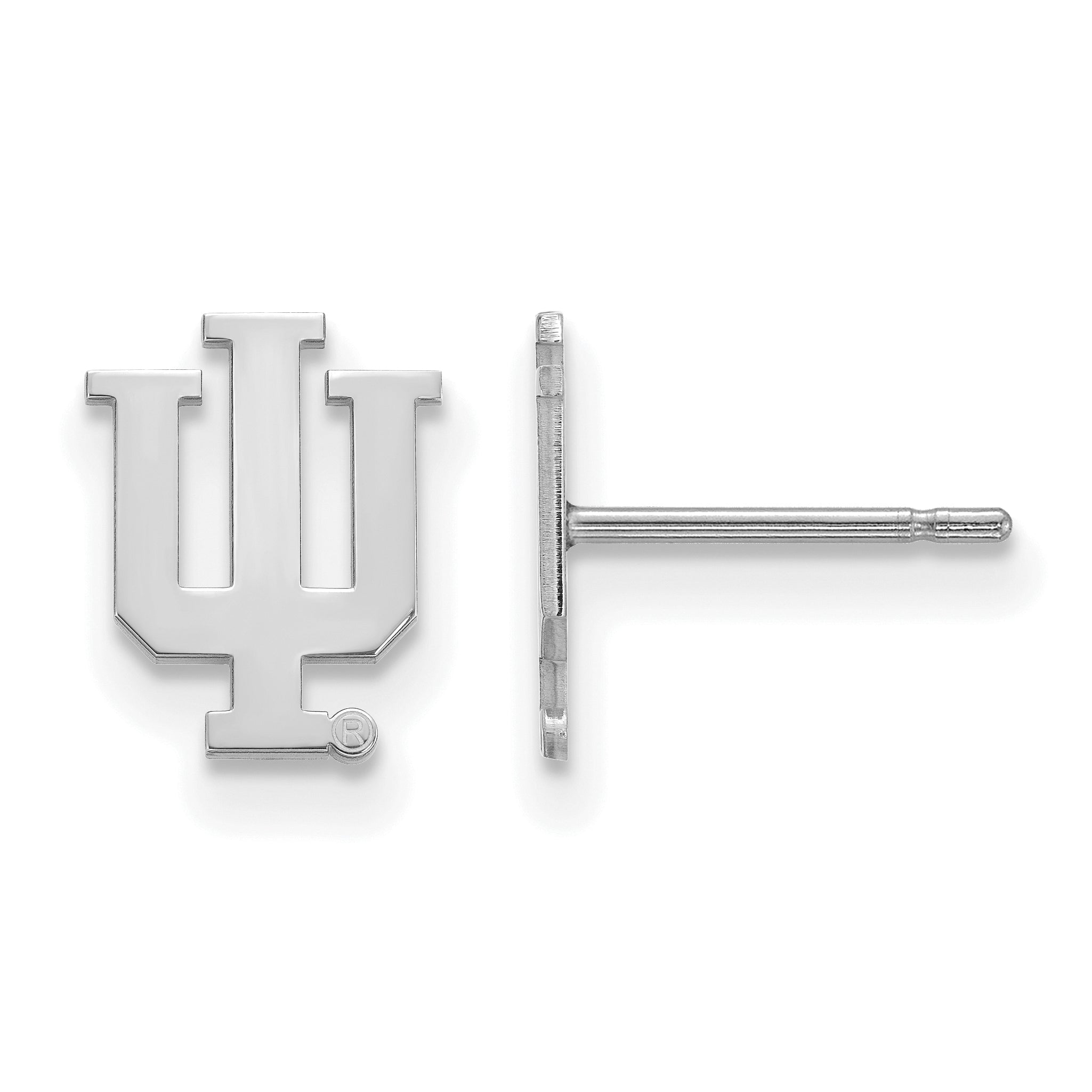 10K Weißgold Logoart Indiana University I U Extra Klein Ohrstecker
