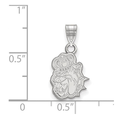 Sterlingsilber Rhodiniert Logoart James Madison University Duke Hund Klein Anhänger
