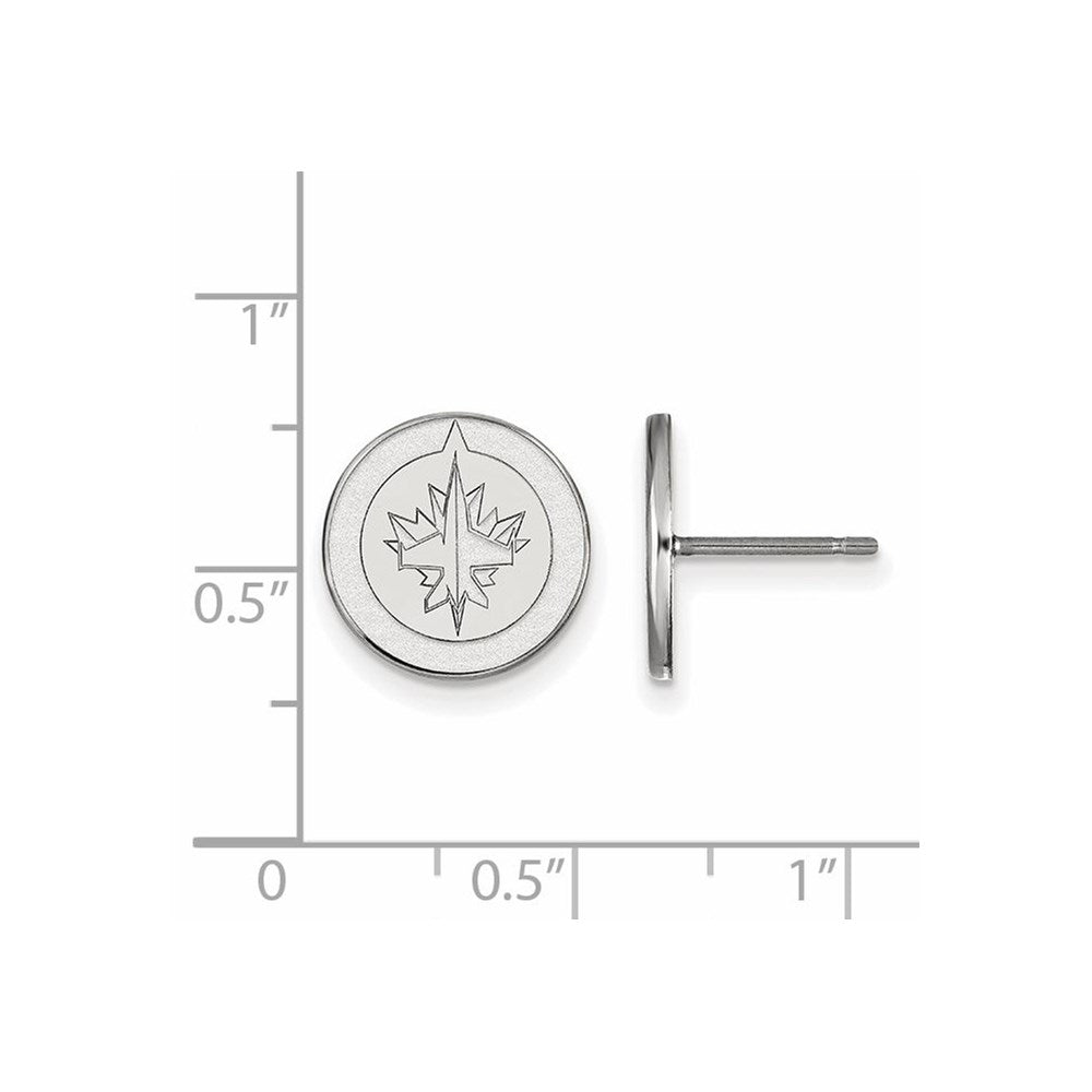 Sterlingsilber Rhodiniert Nhl Logoart Winnipeg Jets Klein Ohrstecker