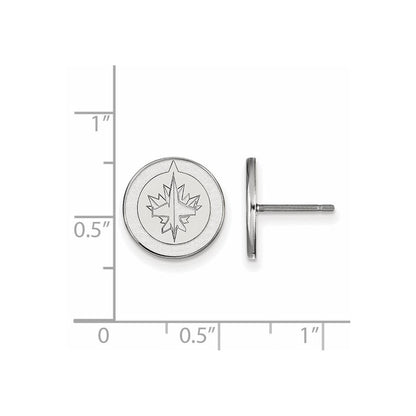 Sterlingsilber Rhodiniert Nhl Logoart Winnipeg Jets Klein Ohrstecker