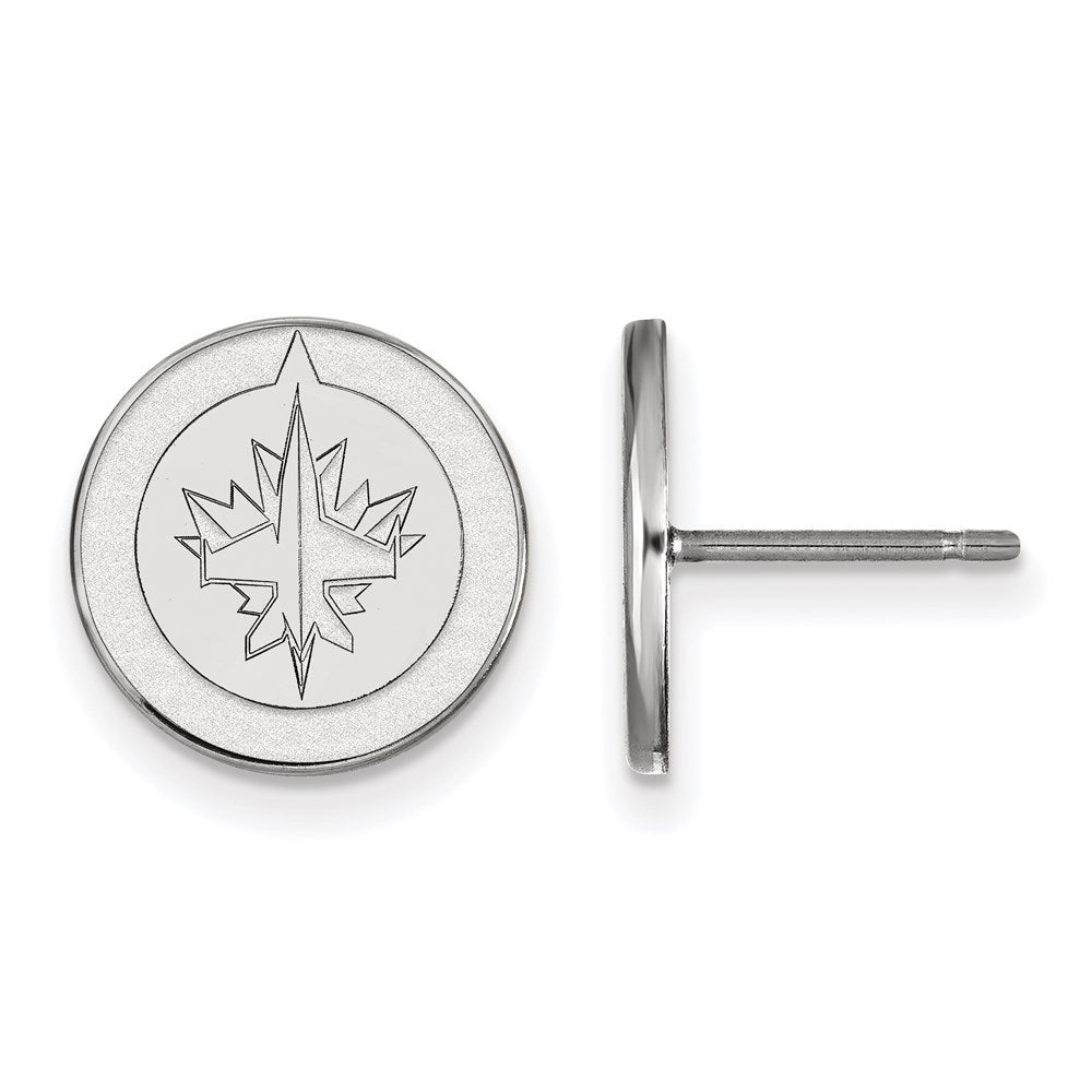 10K Weißgold Nhl Logoart Winnipeg Jets Klein Ohrstecker