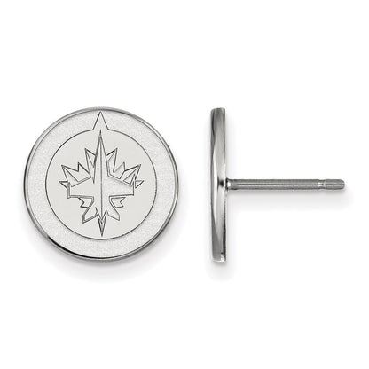 10K Weißgold Nhl Logoart Winnipeg Jets Klein Ohrstecker