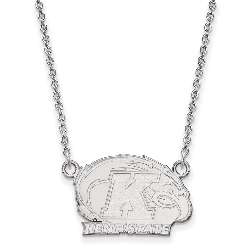 10K Weißgold Logoart Kent State University Klein Anhänger 18 Zoll Halskette