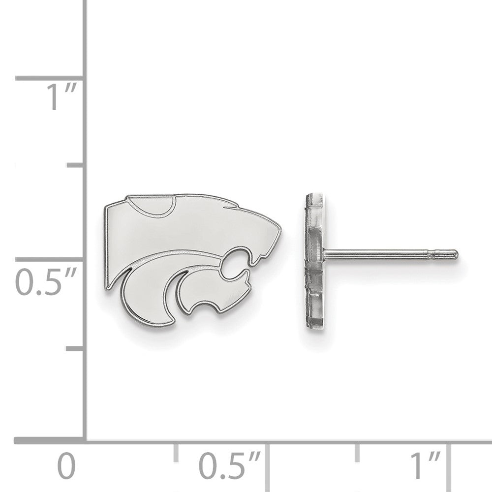10K Weißgold Logoart Kansas State University Wildkatze Extra Klein Ohrstecker