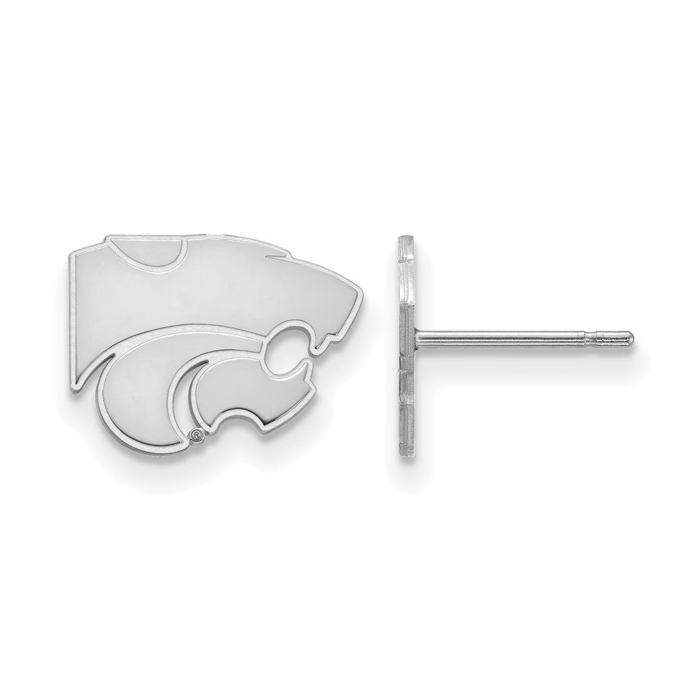 Sterlingsilber Rhodiniert Logoart Kansas State University Wildkatze Extra Klein Ohrstecker