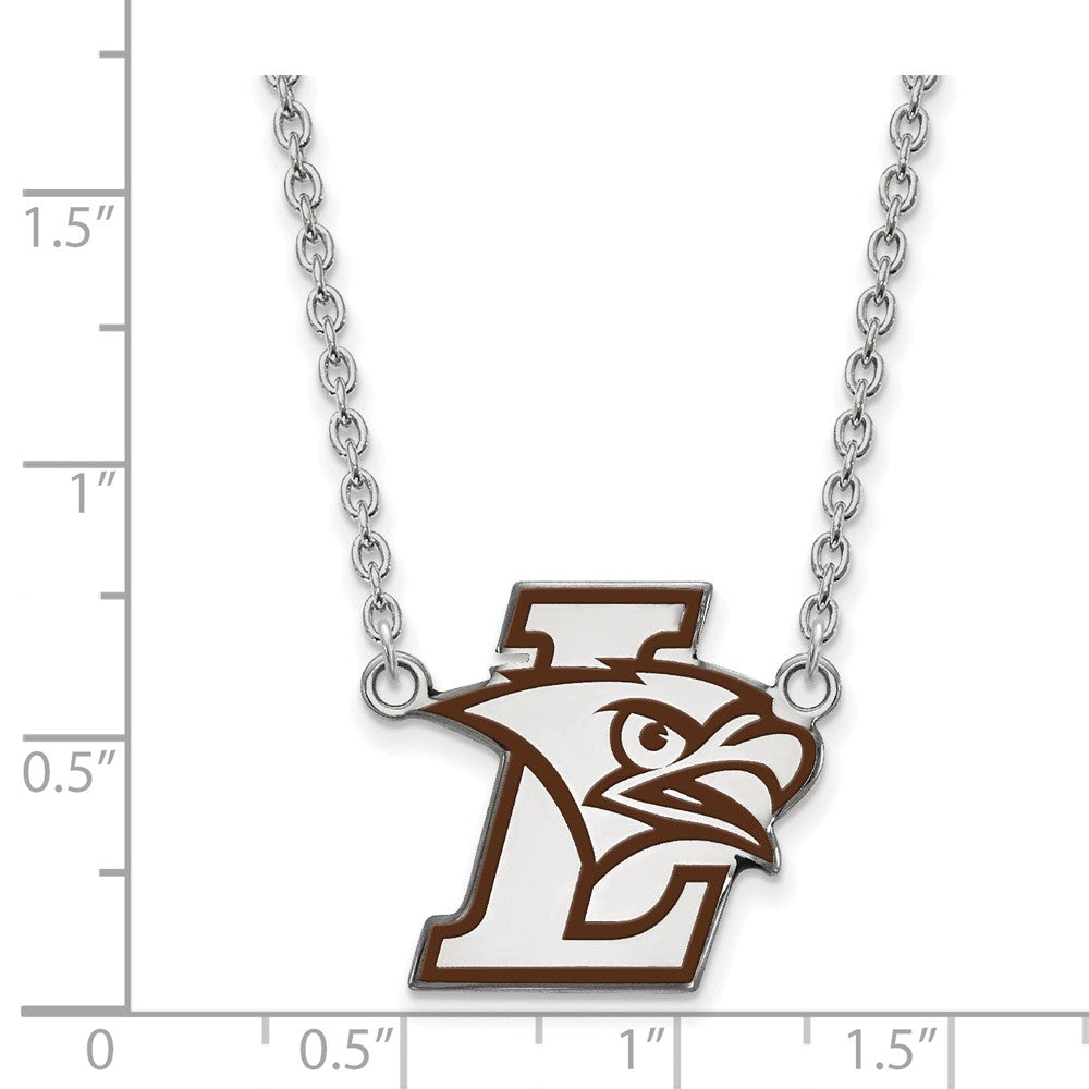 Sterlingsilber Rhodiniert Logoart Lehigh University Groß Emailliert Anhänger 18 Zoll Halskette