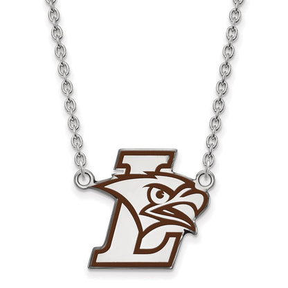 Sterlingsilber Rhodiniert Logoart Lehigh University Groß Emailliert Anhänger 18 Zoll Halskette