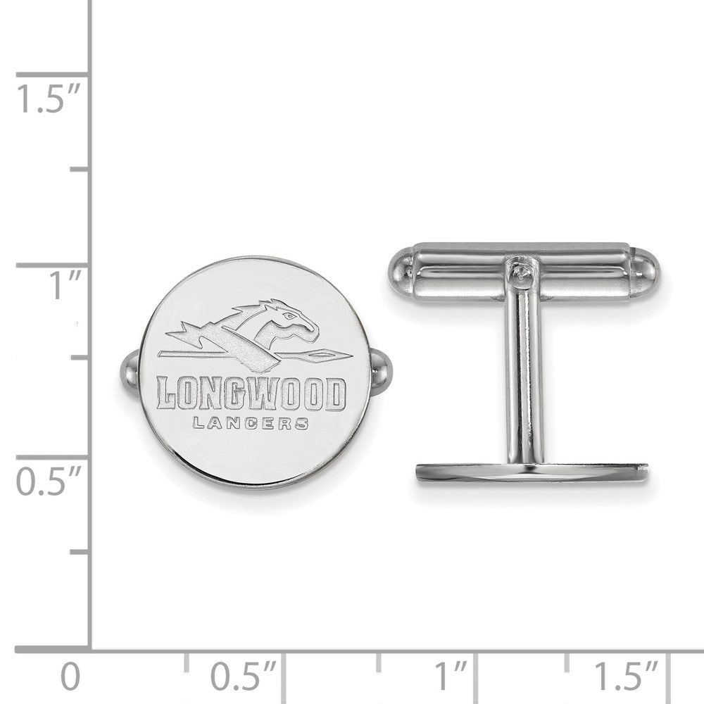 Sterlingsilber Rhodiniert Logoart Longwood University Manschette Knöpfe