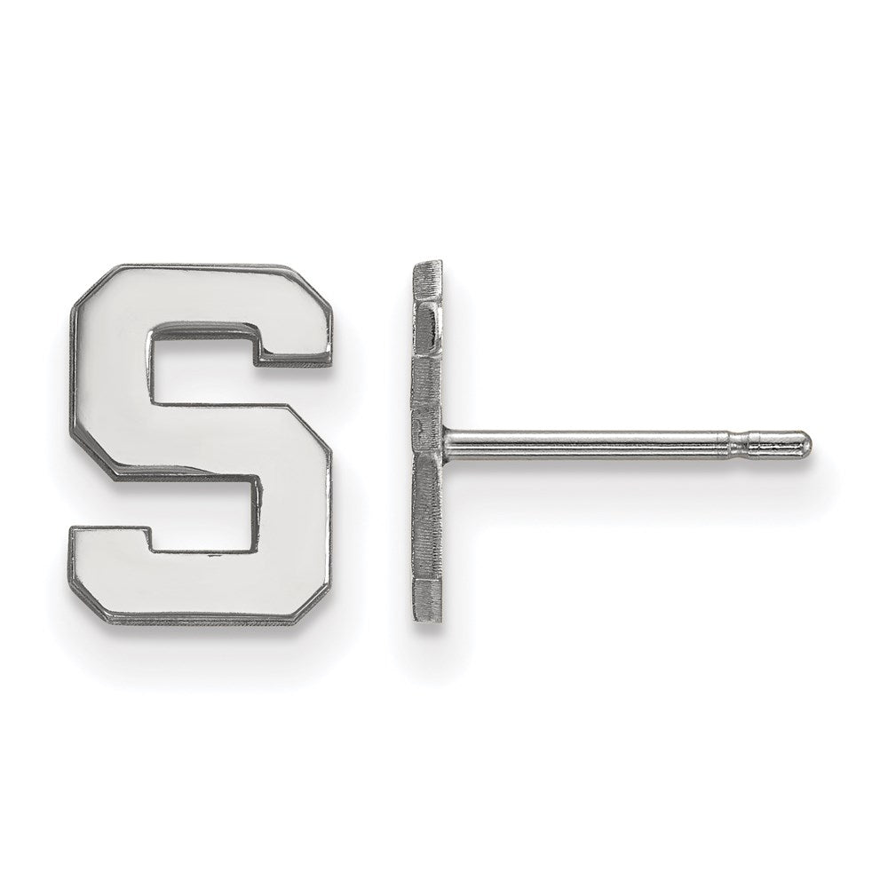 Sterlingsilber Rhodiniert Logoart Michigan State University Buchstabe S Extra Klein Ohrstecker