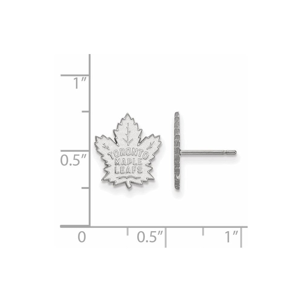 10K Weißgold Nhl Logoart Toronto Maple Leafs Klein Ohrstecker